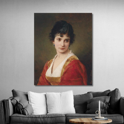 Ritratto Di Una Giovane Donna Eugen von Blaas evb52 quadro stampato su tela