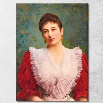 Ritratto Di Olga Sardegna Daverio Eugen von Blaas evb55 quadro stampato su tela