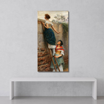 La Curiosa Eugen von Blaas evb61 quadro stampato su tela