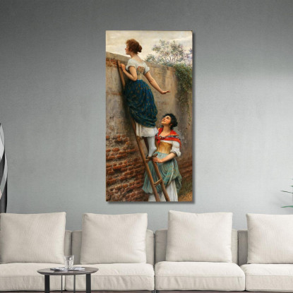 La Curiosa Eugen von Blaas evb61 quadro stampato su tela