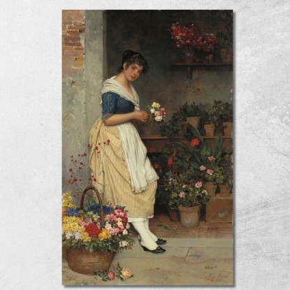La Rosa Più Bella Eugen von Blaas evb63 quadro stampato su tela
