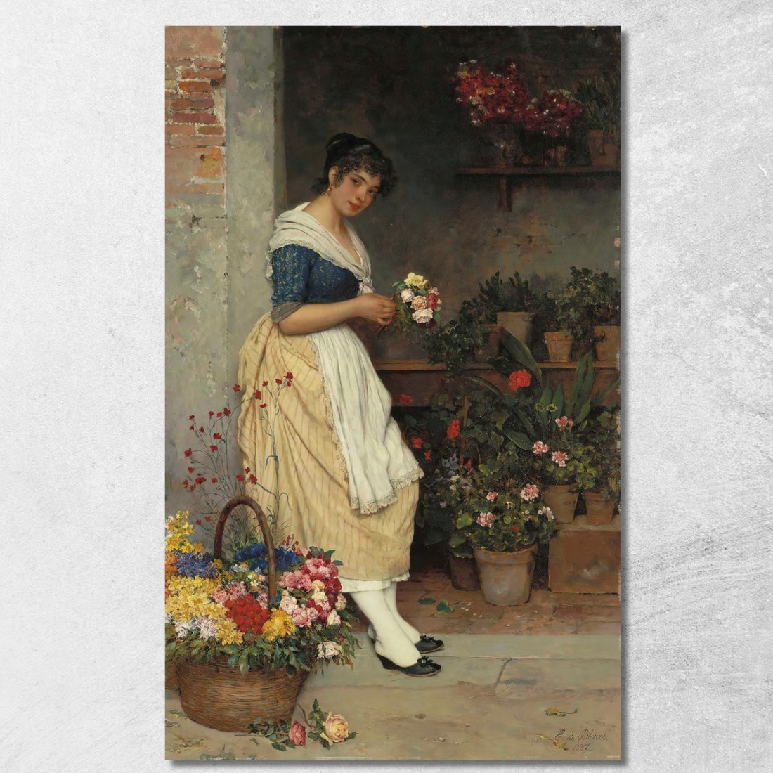 La Rosa Più Bella Eugen von Blaas evb63 quadro stampato su tela