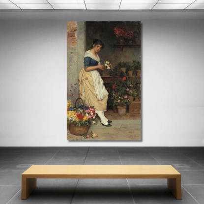 La Rosa Più Bella Eugen von Blaas evb63 quadro stampato su tela