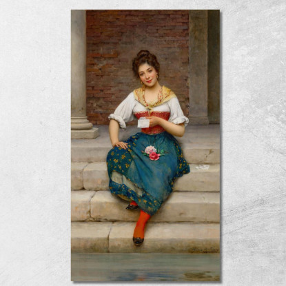 La Lettera D’Amore 2 Eugen von Blaas evb66 quadro stampato su tela