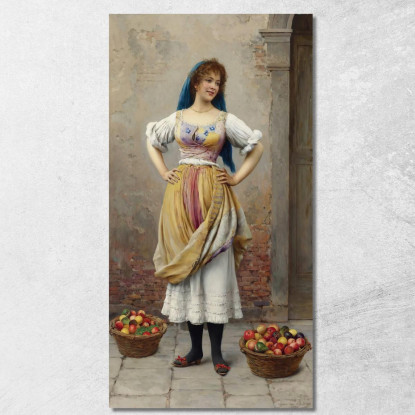La Ragazza Del Mercato Eugen von Blaas evb70 quadro stampato su tela