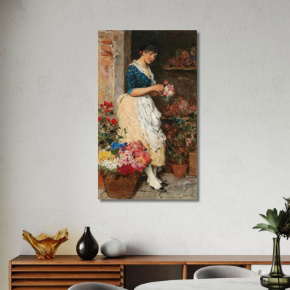 La Fioraia Veneziana Eugen von Blaas evb76 quadro stampato su tela