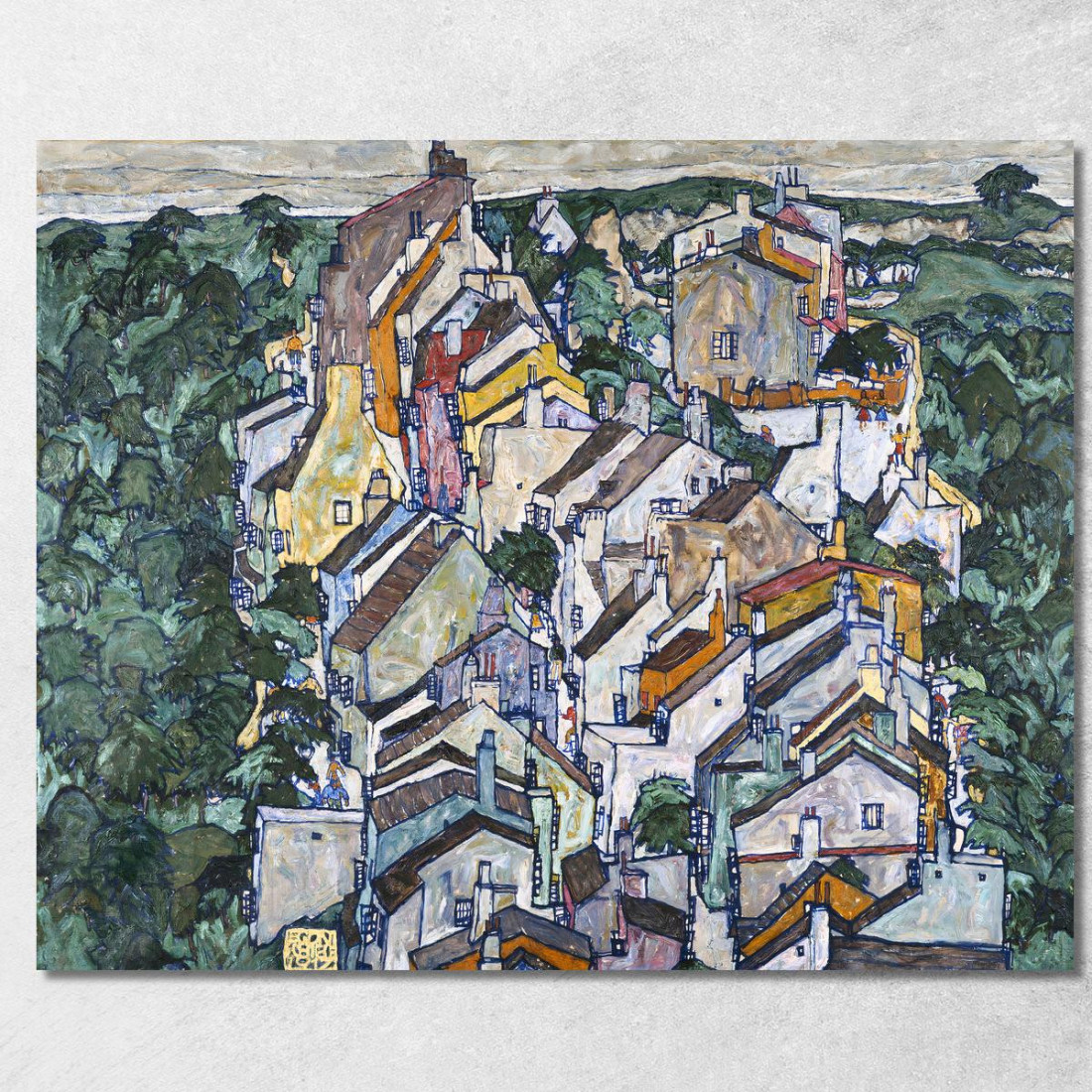 Città Tra Il Verde (La Vecchia Città Iii) Egon Schiele esh7 quadro stampato su tela