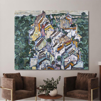 Città Tra Il Verde (La Vecchia Città Iii) Egon Schiele esh7 quadro stampato su tela