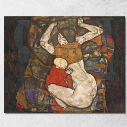 Giovane Madre Egon Schiele esh9 quadro stampato su tela