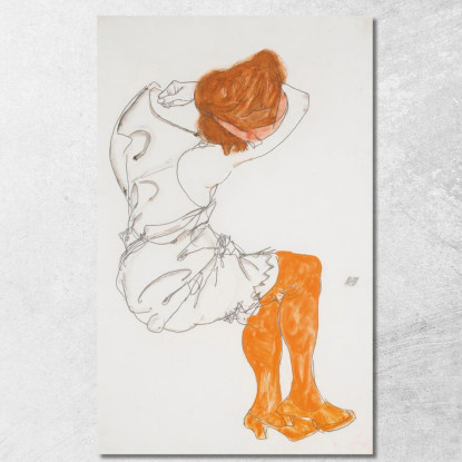 La Ragazza Addormentata Egon Schiele esh37 quadro stampato su tela