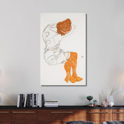 La Ragazza Addormentata Egon Schiele esh37 quadro stampato su tela