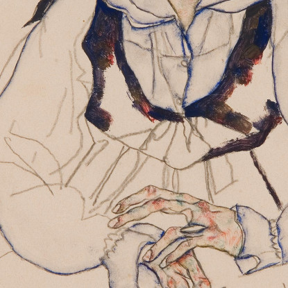 La Moglie Dell'Artista Seduta (Edith Schiele) Egon Schiele esh42 quadro stampato su tela