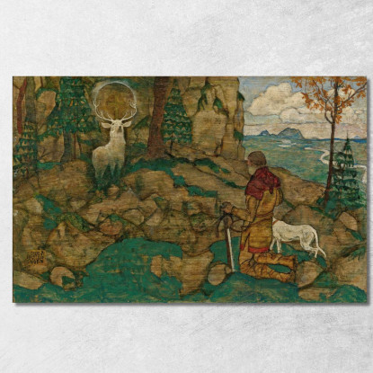 La Visione Di San Uberto Egon Schiele esh44 quadro stampato su tela