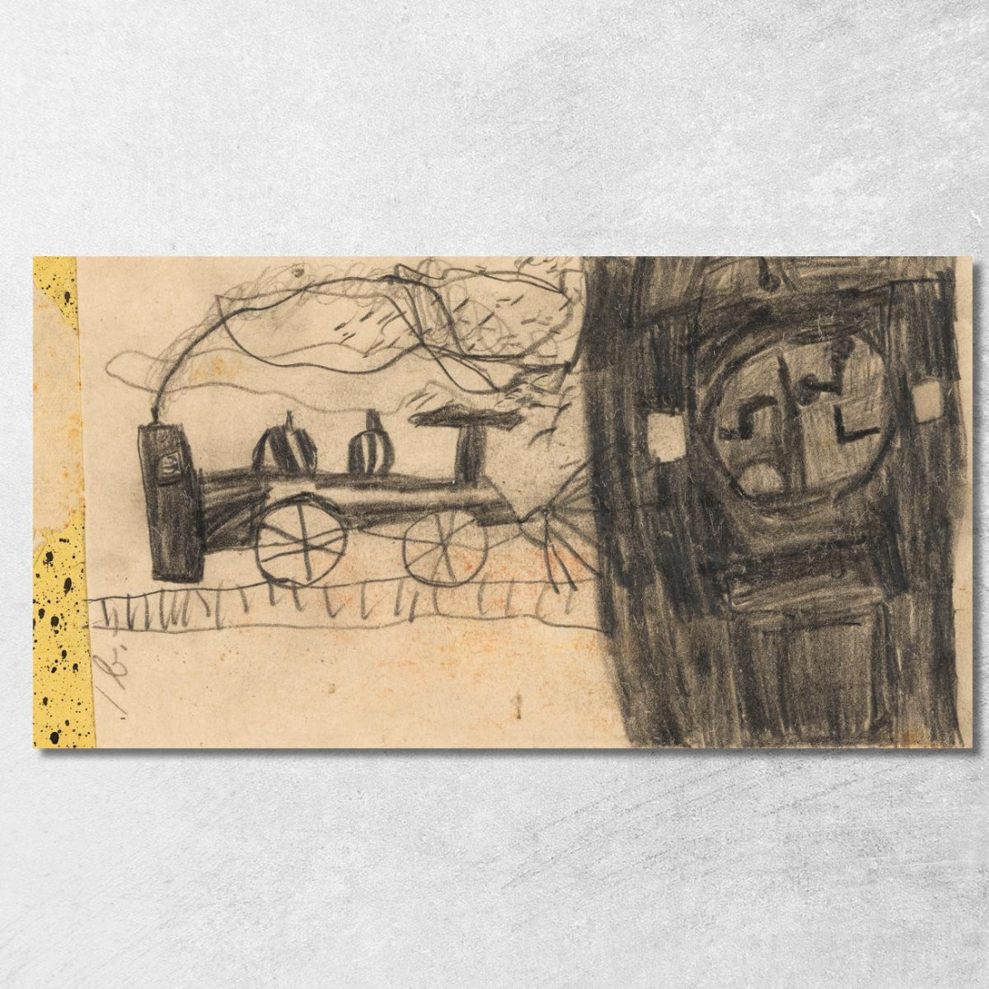 Ferrovia (Disegno Infantile) Egon Schiele esh48 quadro stampato su tela