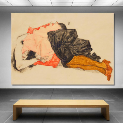 Donna Che Nasconde Il Viso Egon Schiele esh54 quadro stampato su tela