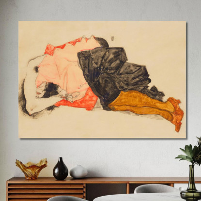 Donna Che Nasconde Il Viso Egon Schiele esh54 quadro stampato su tela