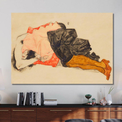 Donna Che Nasconde Il Viso Egon Schiele esh54 quadro stampato su tela