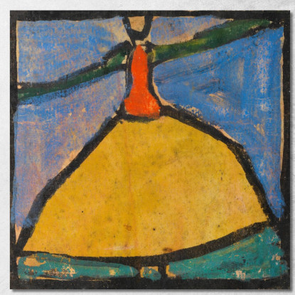 Donna Con Braccia Spalancate In Gonna Gialla Egon Schiele esh55 quadro stampato su tela