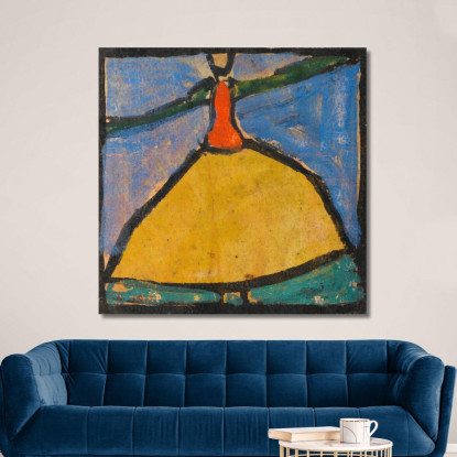 Donna Con Braccia Spalancate In Gonna Gialla Egon Schiele esh55 quadro stampato su tela