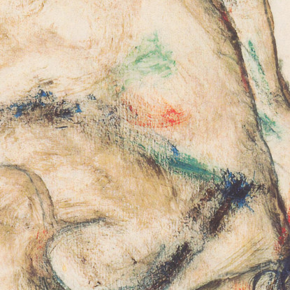 Nudo Femminile Con Cuffia Verde Egon Schiele esh56 quadro stampato su tela