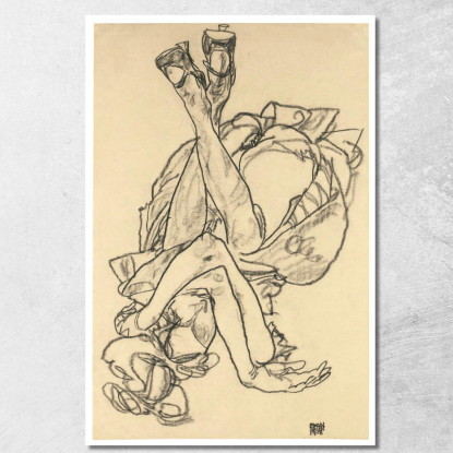 Ragazza Distesa Sulla Schiena Con Braccia E Gambe Incrociate Egon Schiele esh60 quadro stampato su tela