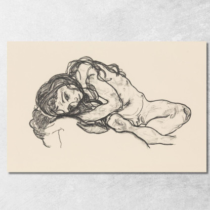 Ragazza Egon Schiele esh61 quadro stampato su tela