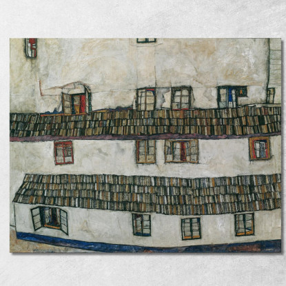 Parete Della Casa Con Finestra Egon Schiele esh68 quadro stampato su tela