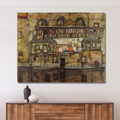Parete Della Casa Sul Fiume Egon Schiele esh69 quadro stampato su tela