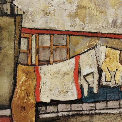 Parete Della Casa Sul Fiume Egon Schiele esh69 quadro stampato su tela