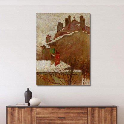 Case In Inverno Vista Dall'Atelier Egon Schiele esh72 quadro stampato su tela