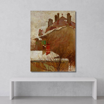 Case In Inverno Vista Dall'Atelier Egon Schiele esh72 quadro stampato su tela