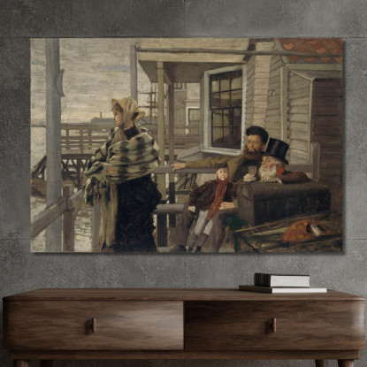 La Locanda Dei Tre Corvi Gravesend James Tissot jts143 quadro stampato su tela