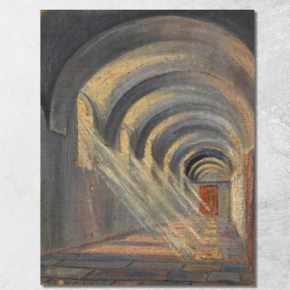 Chiostro Con Luce Solare Filtrante Klosterneuburg Egon Schiele esh81 quadro stampato su tela