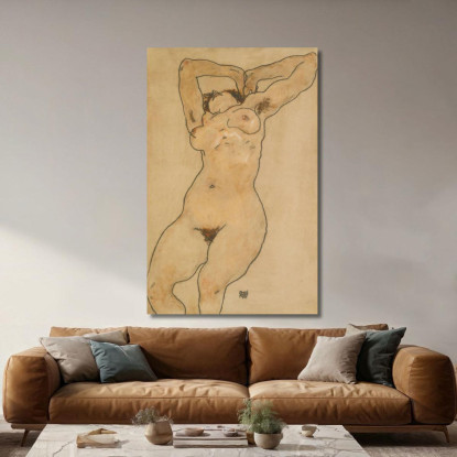 Distesa Nudo Sdraiato Egon Schiele esh87 quadro stampato su tela