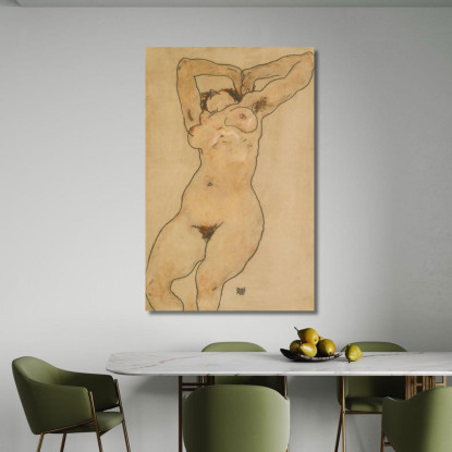 Distesa Nudo Sdraiato Egon Schiele esh87 quadro stampato su tela