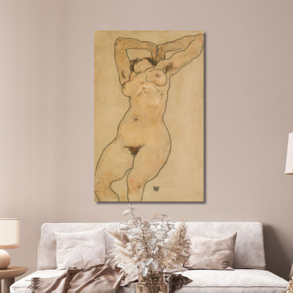 Distesa Nudo Sdraiato Egon Schiele esh87 quadro stampato su tela