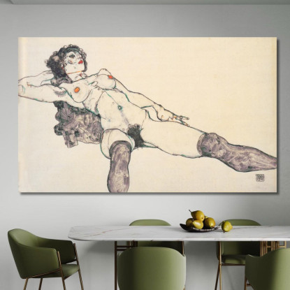 Nudo Femminile Sdraiato Con Gambe Divaricate Egon Schiele esh88 quadro stampato su tela