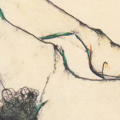 Nudo Femminile Sdraiato Con Gambe Divaricate Egon Schiele esh88 quadro stampato su tela