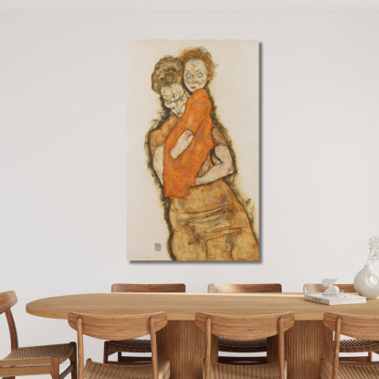 Madre E Figlio Egon Schiele esh97 quadro stampato su tela