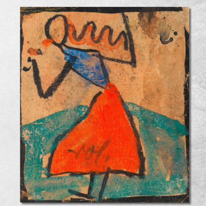 Ragazza Con Gonna Rossa Egon Schiele esh102 quadro stampato su tela