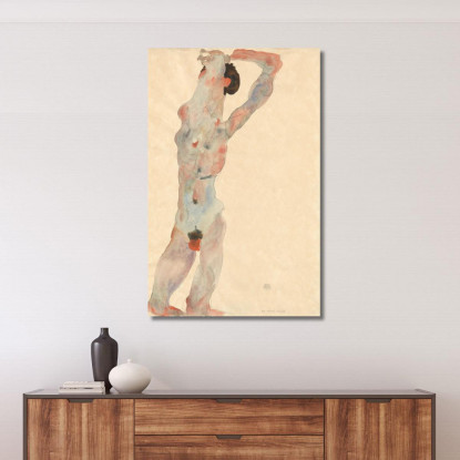 Nudo Maschile Egon Schiele esh104 quadro stampato su tela