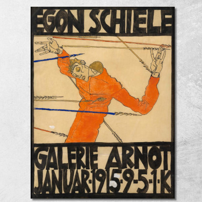 Manifesto Della Mostra Di Schiele Alla Galerie Arnot Egon Schiele esh115 quadro stampato su tela