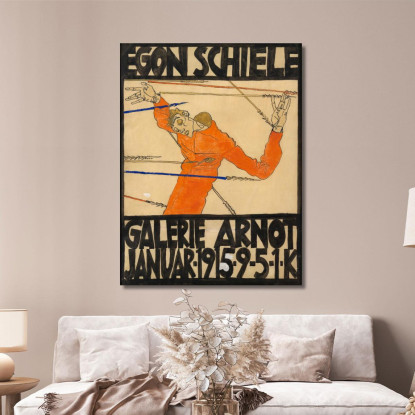 Manifesto Della Mostra Di Schiele Alla Galerie Arnot Egon Schiele esh115 quadro stampato su tela