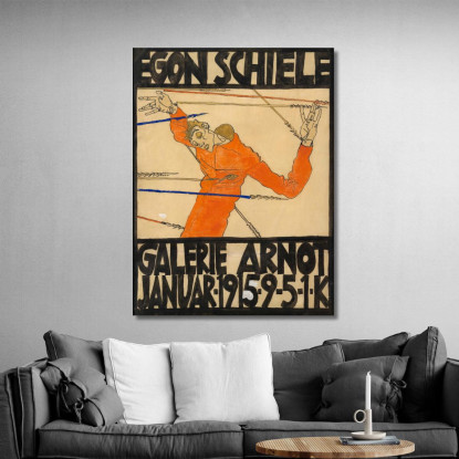 Manifesto Della Mostra Di Schiele Alla Galerie Arnot Egon Schiele esh115 quadro stampato su tela