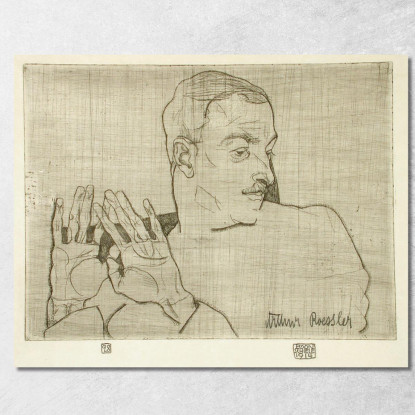Ritratto Di Arthur Roessler 2 Egon Schiele esh120 quadro stampato su tela