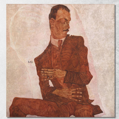 Ritratto Di Arthur Roessler Egon Schiele esh128 quadro stampato su tela