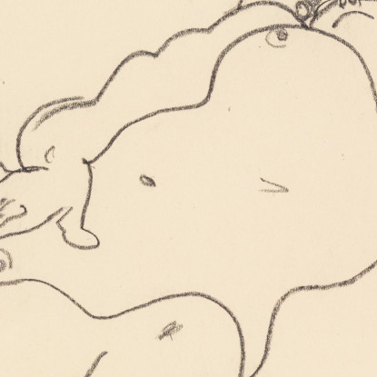 Nudo Sdraiato Egon Schiele esh134 quadro stampato su tela