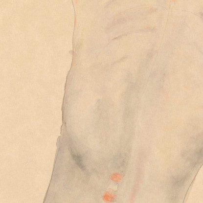 Nudo Di Schiena Con Drappo Colorato Egon Schiele esh140 quadro stampato su tela