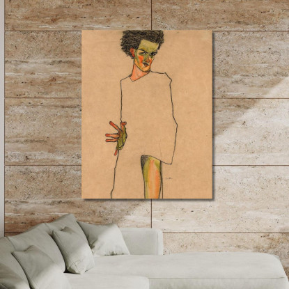 Autoritratto 2 Egon Schiele esh149 quadro stampato su tela