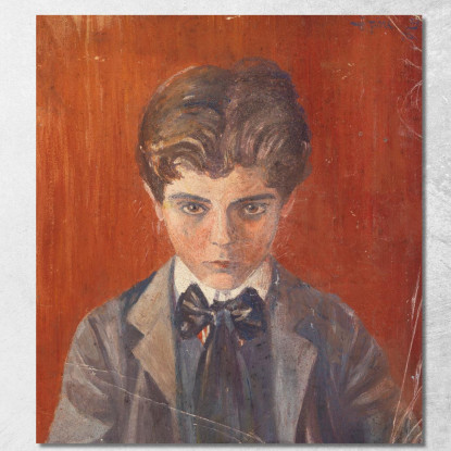 Autoritratto Su Sfondo Rosso Egon Schiele esh150 quadro stampato su tela